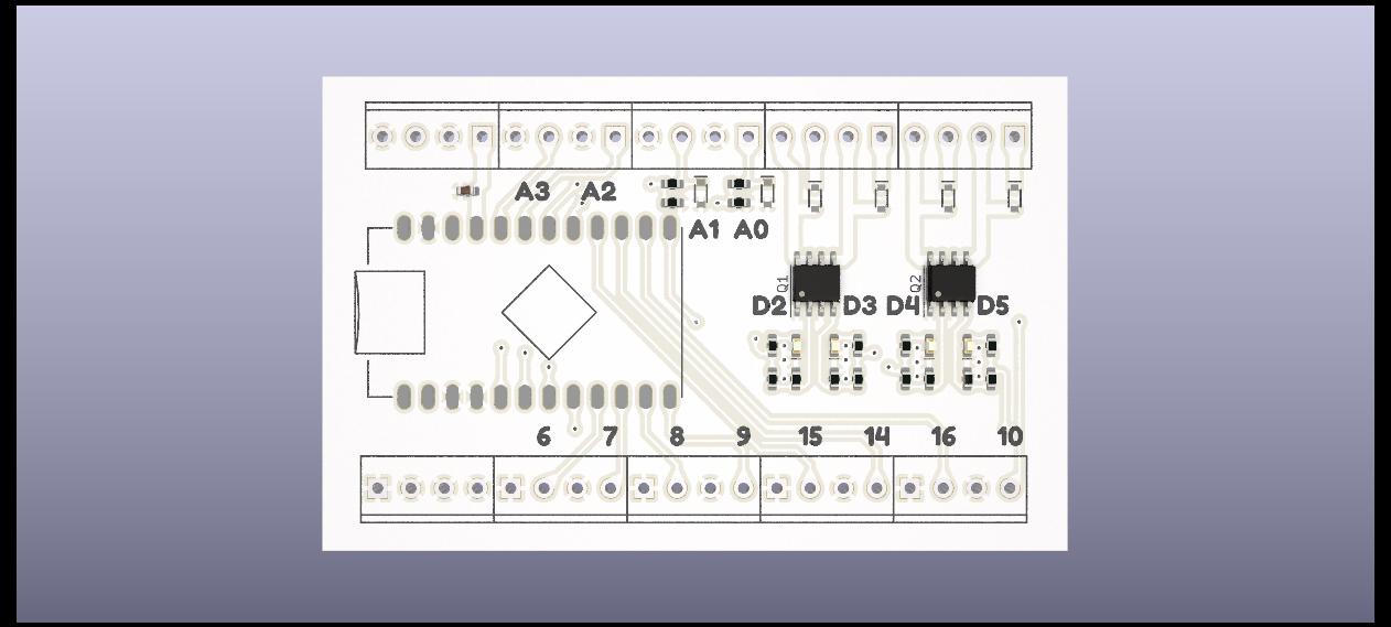 3D Rendering of the controller PCB