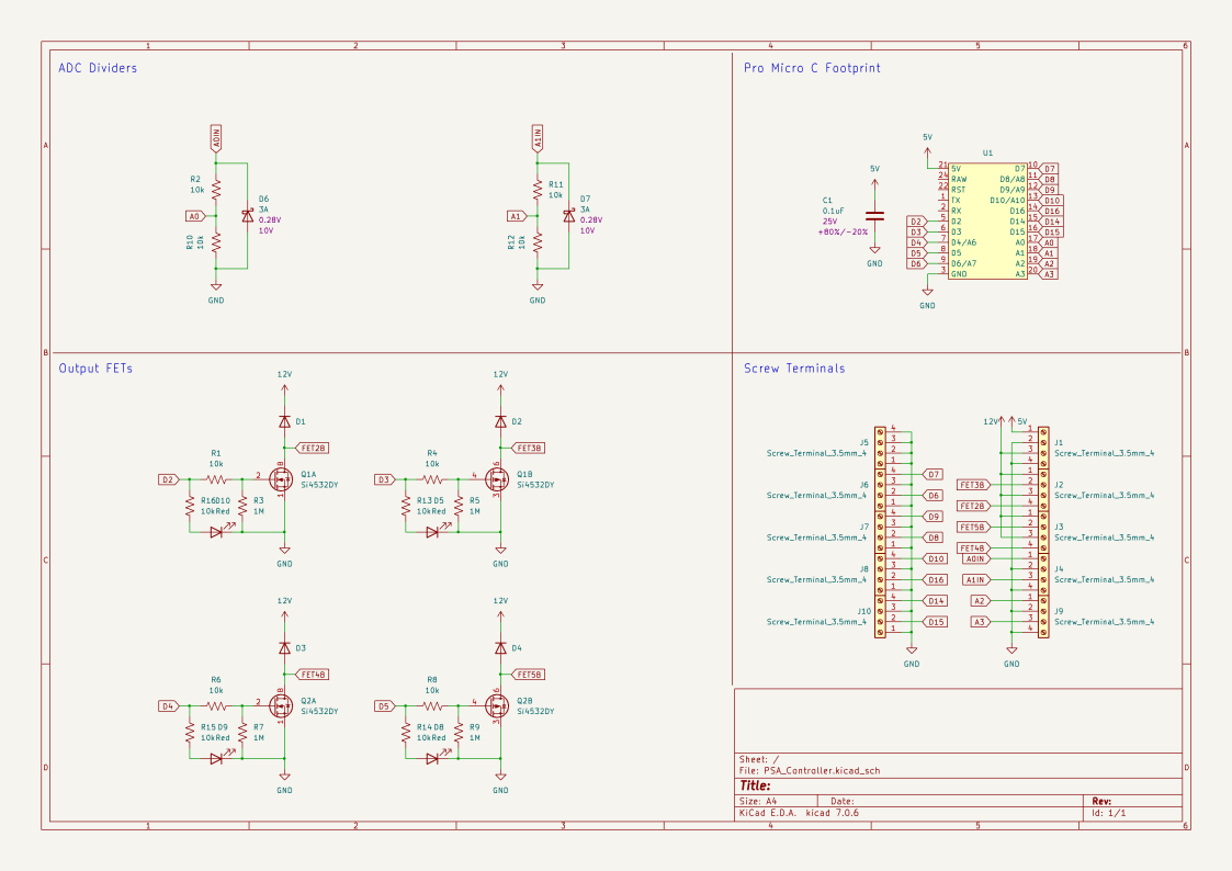 Schematic for the controller PCB